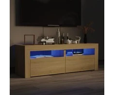 TV staliukas TV spintelė su LED, sonoma ąžuolo, 120x35x40 cm