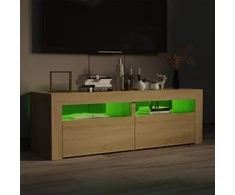 TV staliukas TV spintelė su LED, sonoma ąžuolo, 120x35x40 cm