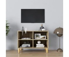 TV spintelė su medinėmis kojelėmis, ąžuolo, 69,5x30x50cm