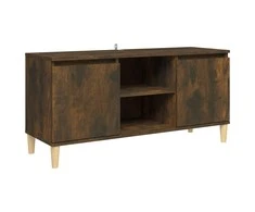 TV staliukas TV spintelė su medinėmis kojelėmis, ąžuolo, 103,5x35x50cm