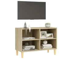 TV spintelė su medinėmis kojelėmis, ąžuolo, 69,5x30x50cm