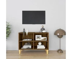 TV staliukas TV spintelė su medinėmis kojelėmis, ąžuolo, 69,5x30x50cm