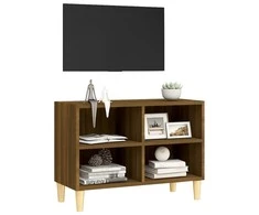 TV staliukas TV spintelė su medinėmis kojelėmis, ąžuolo, 69,5x30x50cm