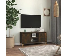 TV staliukas TV spintelė su medinėmis kojelėmis, ąžuolo, 103,5x35x50cm