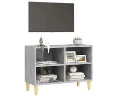 TV staliukas TV spintelė su medinėmis kojelėmis, pilka, 69,5x30x50cm