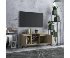 TV staliukas TV spintelė su metalinėmis kojelėmis, ąžuolo, 103,5x35x50cm