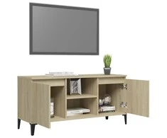TV staliukas TV spintelė su metalinėmis kojelėmis, ąžuolo, 103,5x35x50cm