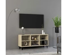 TV staliukas TV spintelė su metalinėmis kojelėmis, ąžuolo, 103,5x30x50cm