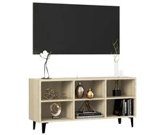 TV staliukas TV spintelė su metalinėmis kojelėmis, ąžuolo, 103,5x30x50cm