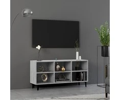 TV staliukas TV spintelė su metalinėmis kojelėmis, pilka, 103,5x30x50cm