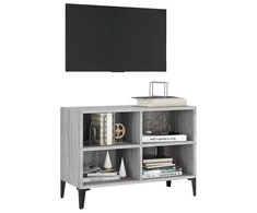 TV staliukas TV spintelė su metalinėmis kojelėmis, pilka, 69,5x30x50cm