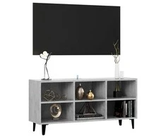 TV staliukas TV spintelė su metalinėmis kojelėmis, pilka, 103,5x30x50cm