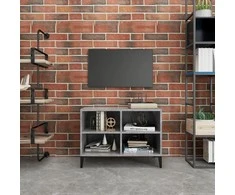 TV spintelė su metalinėmis kojelėmis, pilka, 69,5x30x50cm