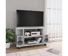 TV staliukas TV spintelė su ratukais, betono pilkos sp., 80x40x45cm, mediena