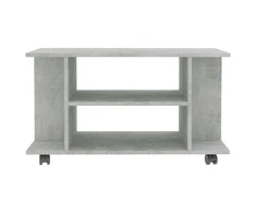 TV staliukas TV spintelė su ratukais, betono pilkos sp., 80x40x45cm, mediena