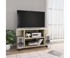 TV staliukas TV spintelė su ratukais, sonoma ąžuolo sp., 80x40x45cm, mediena
