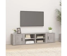 TV staliukas TV spintelės, 2vnt., betono pilkos, 80x31,5x36cm, mediena