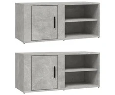TV staliukas TV spintelės, 2vnt., betono pilkos, 80x31,5x36cm, mediena