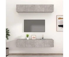 TV staliukas TV spintelės, 4vnt., betono pilkos, 80x30x30cm, mediena