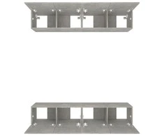 TV staliukas TV spintelės, 4vnt., betono pilkos, 80x30x30cm, mediena