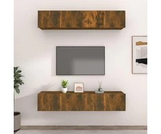 TV staliukas TV spintelės, 4vnt., dūminio ąžuolo, 80x30x30cm, mediena