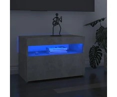 TV staliukas TV spintelės su LED apšvietimu, 2vnt., pilkos, 60x35x40cm