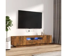 TV staliukas TV spintelių komplektas, 2 dalių, dūminio ąžuolo, mediena