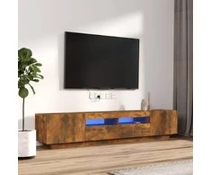 TV staliukas TV spintelių komplektas, 2 dalių, dūminio ąžuolo, mediena