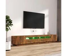 TV staliukas TV spintelių komplektas, 3 dalių, dūminio ąžuolo, mediena