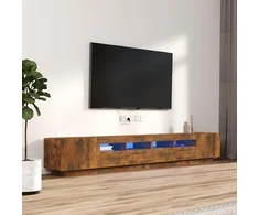 TV staliukas TV spintelių komplektas, 3 dalių, dūminio ąžuolo, mediena