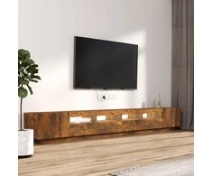 TV staliukas TV spintelių komplektas, 3 dalių, dūminio ąžuolo, mediena