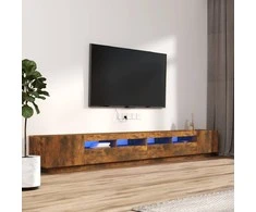 TV staliukas TV spintelių komplektas, 3 dalių, dūminio ąžuolo, mediena