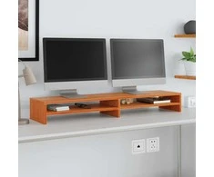 TV staliukas Monitoriaus stovas, vaško rudas, 100x24x13cm, pušies masyvas