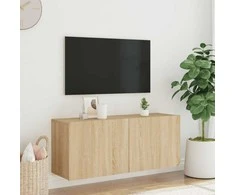 TV staliukas Prie sienos montuojama TV spintelė, ąžuolo spalvos, 100x30x41cm