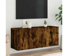 TV staliukas Prie sienos montuojama TV spintelė, dūminio ąžuolo, 100x30x41cm