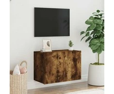 TV staliukas Prie sienos montuojama TV spintelė, dūminio ąžuolo, 60x30x41cm