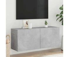 TV staliukas Prie sienos montuojama TV spintelė, betono pilka, 100x30x41cm