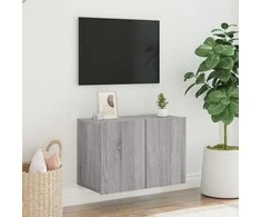 TV staliukas Prie sienos montuojama TV spintelė, pilka ąžuolo, 60x30x41cm