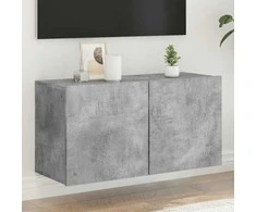 TV staliukas Prie sienos montuojama TV spintelė, betono pilka, 80x30x41cm