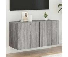 TV staliukas Prie sienos montuojama TV spintelė, pilka ąžuolo, 80x30x41cm