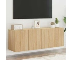 TV staliukas Prie sienos montuojamos TV spintelės, 2vnt., ąžuolo, 60x30x41cm