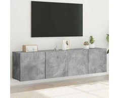 TV staliukas Prie sienos montuojamos TV spintelės, 2vnt., betono, 80x30x41cm