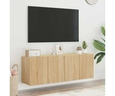 TV staliukas Prie sienos montuojamos TV spintelės, 2vnt., ąžuolo, 60x30x41cm