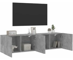 TV staliukas Prie sienos montuojamos TV spintelės, 2vnt., betono, 80x30x41cm