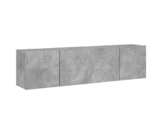TV staliukas Prie sienos montuojamos TV spintelės, 2vnt., betono, 80x30x41cm