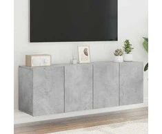 TV staliukas Prie sienos montuojamos TV spintelės, 2vnt., betono, 60x30x41cm