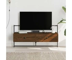 TV staliukas Sieninė televizoriaus spintelė, ruda, 100,5x30x51cm, mediena