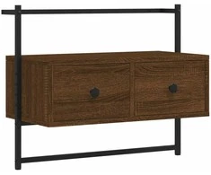 TV staliukas Sieninė televizoriaus spintelė, ruda, 60,5x30x51cm, mediena