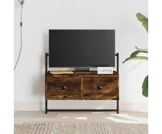 TV staliukas Sieninė televizoriaus spintelė, dūminė, 60,5x30x51cm, mediena