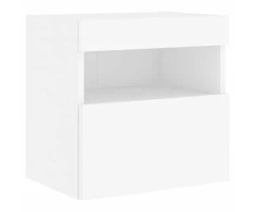 TV staliukas Sieninė TV sekcija su LED, 6 dalių, balta, apdirbta mediena